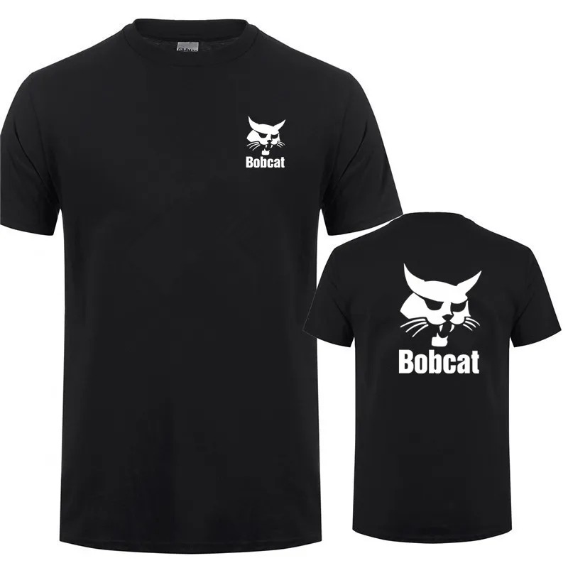 Heavy Equipment Logos - Bobcat تي شيرت الصيف الرجال قصيرة