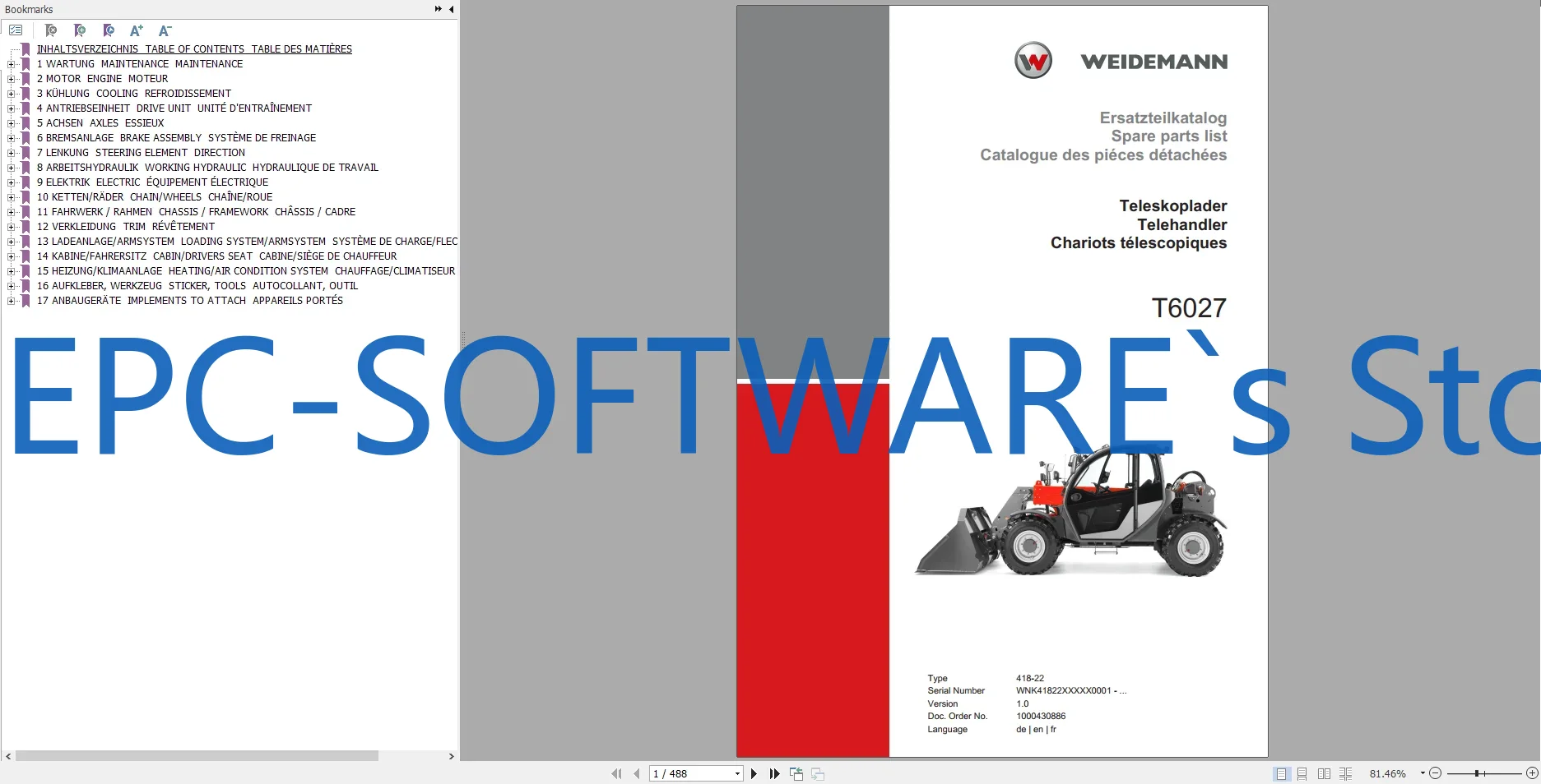 Heavy Equipment Software - كتالوج قطع غيار المعدات الثقيلة Weidemann