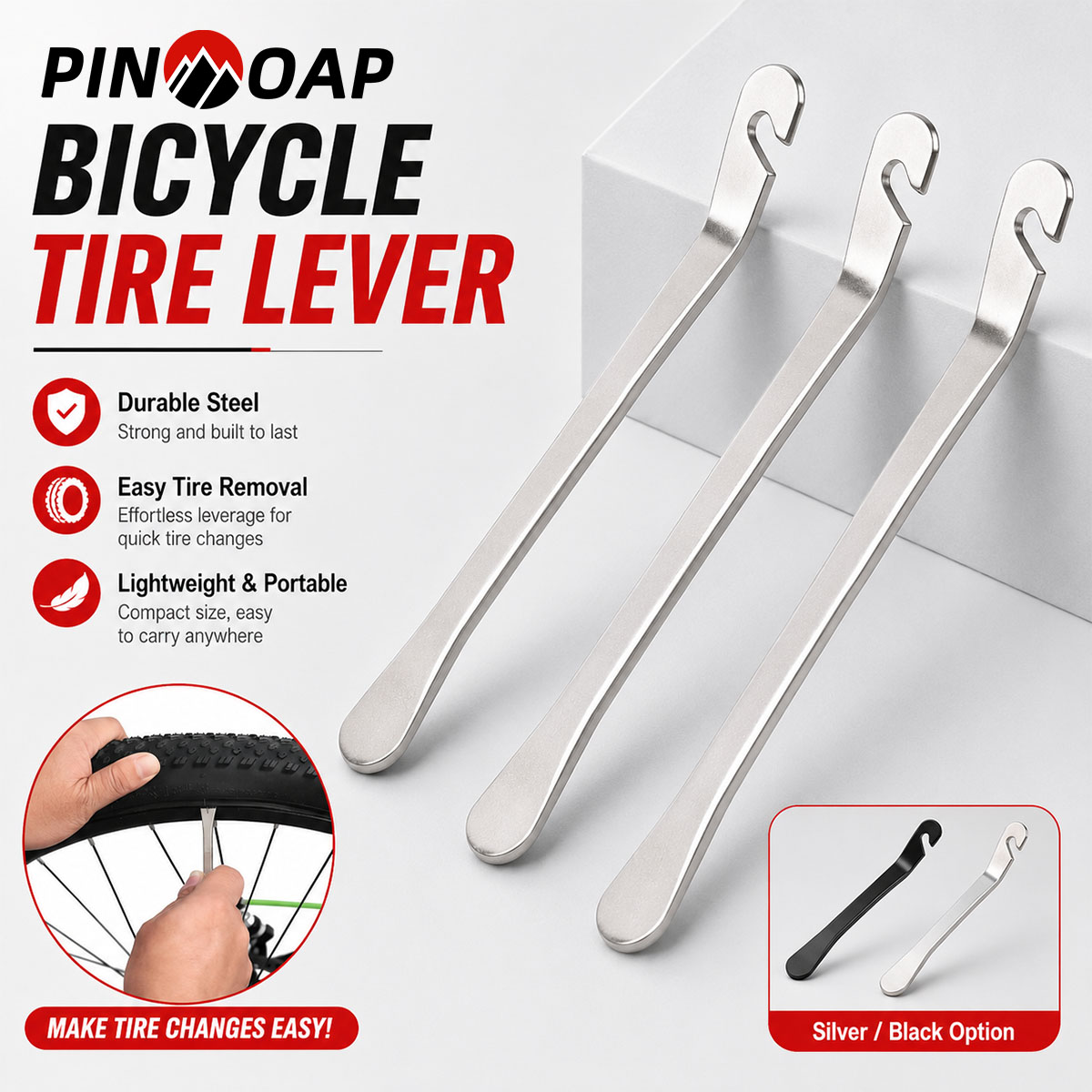 Heavy Equipment Repair - PINMOAP 1/3 قطعة رافعة إطارات الدراجات