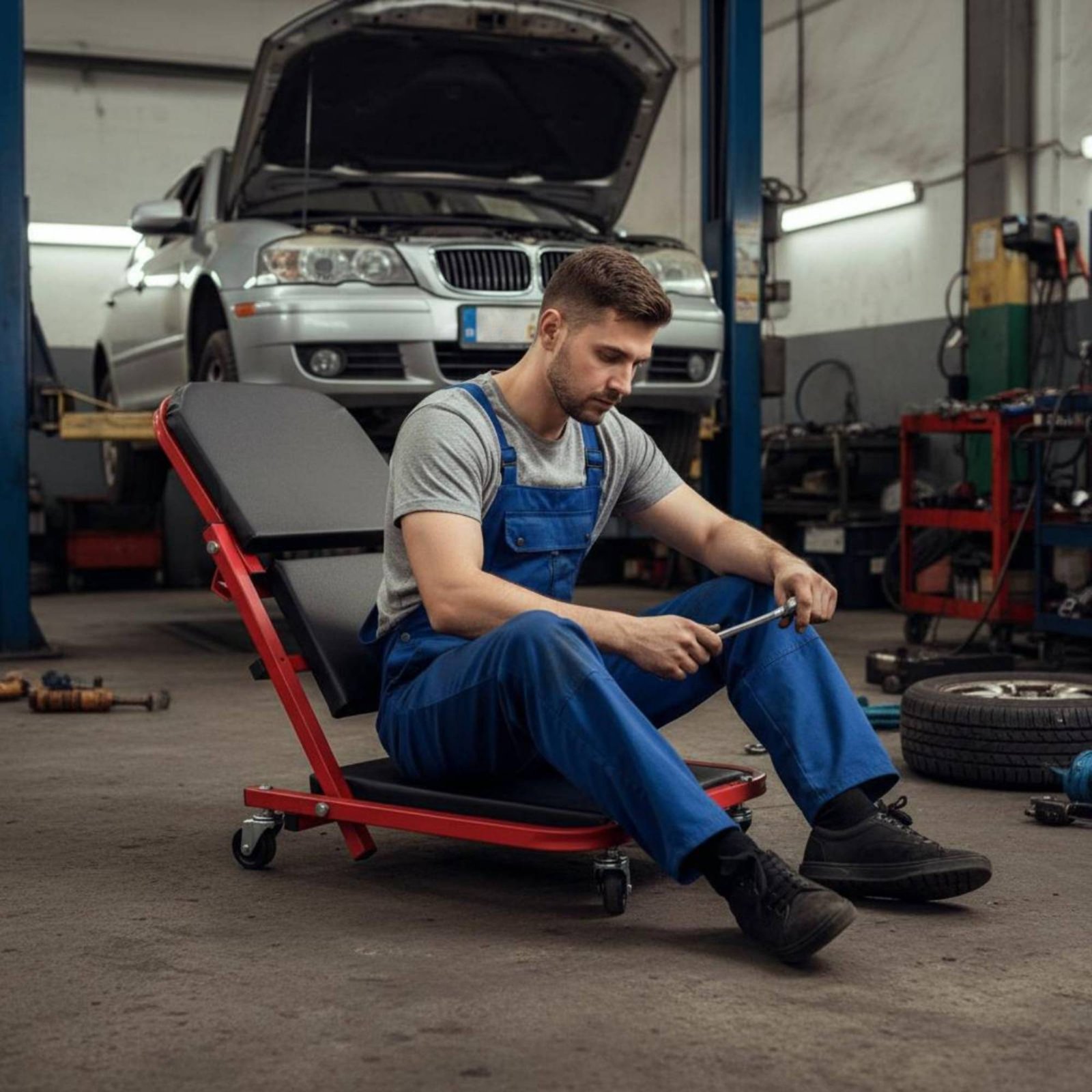 مقعد ميكانيكي قابل للطي 2 في 1 - مراجعة Heavy Equipment Repair وسعره
